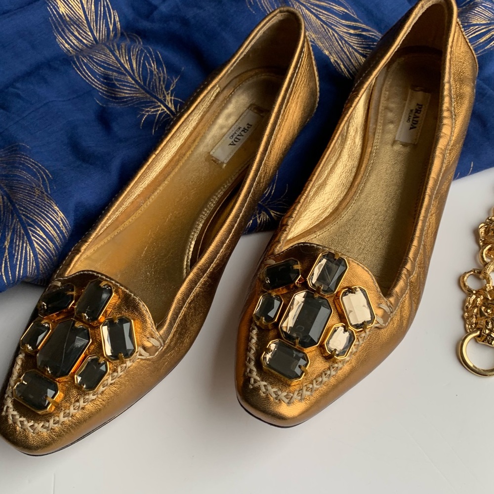 Bronze Prada flats